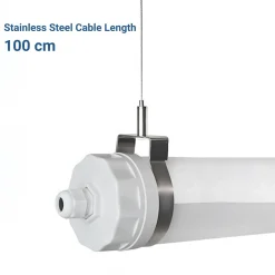 Luminaria estanca tubular para uso industrial - 120cm - 30W - IP65 - IK10