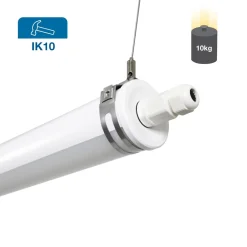 Luminaria estanca tubular para uso industrial - 150cm - 50W - 6900lm - IP65 - IK10