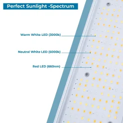 Luminaria LED de cultivo interior - 250W - Regulable 0-10V - Grow light Full Spectrum