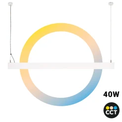 Luminaria lineal LED CCT - Bidireccional - Suspensión - Potencia ajustable 20W/30W/40W - 120cm - UGR 19