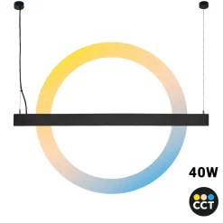 Luminaria lineal LED CCT - Bidireccional - Suspensión - Potencia ajustable 20W/30W/40W - 120cm - UGR 17