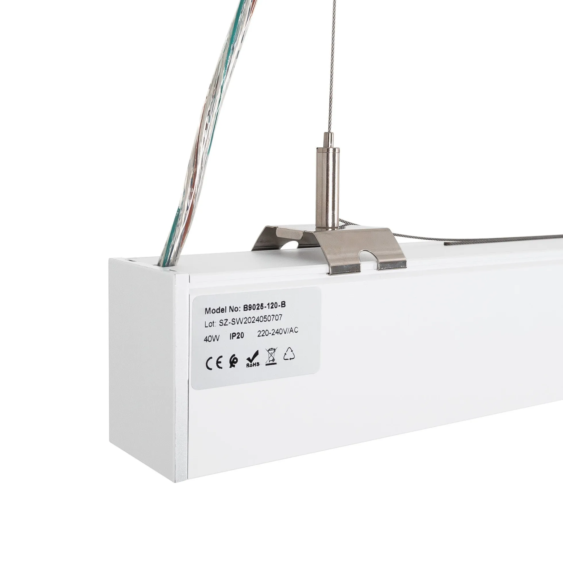 Luminaria lineal LED CCT - 40W - Suspensión / superficie - Potencia ajustable - 120cm