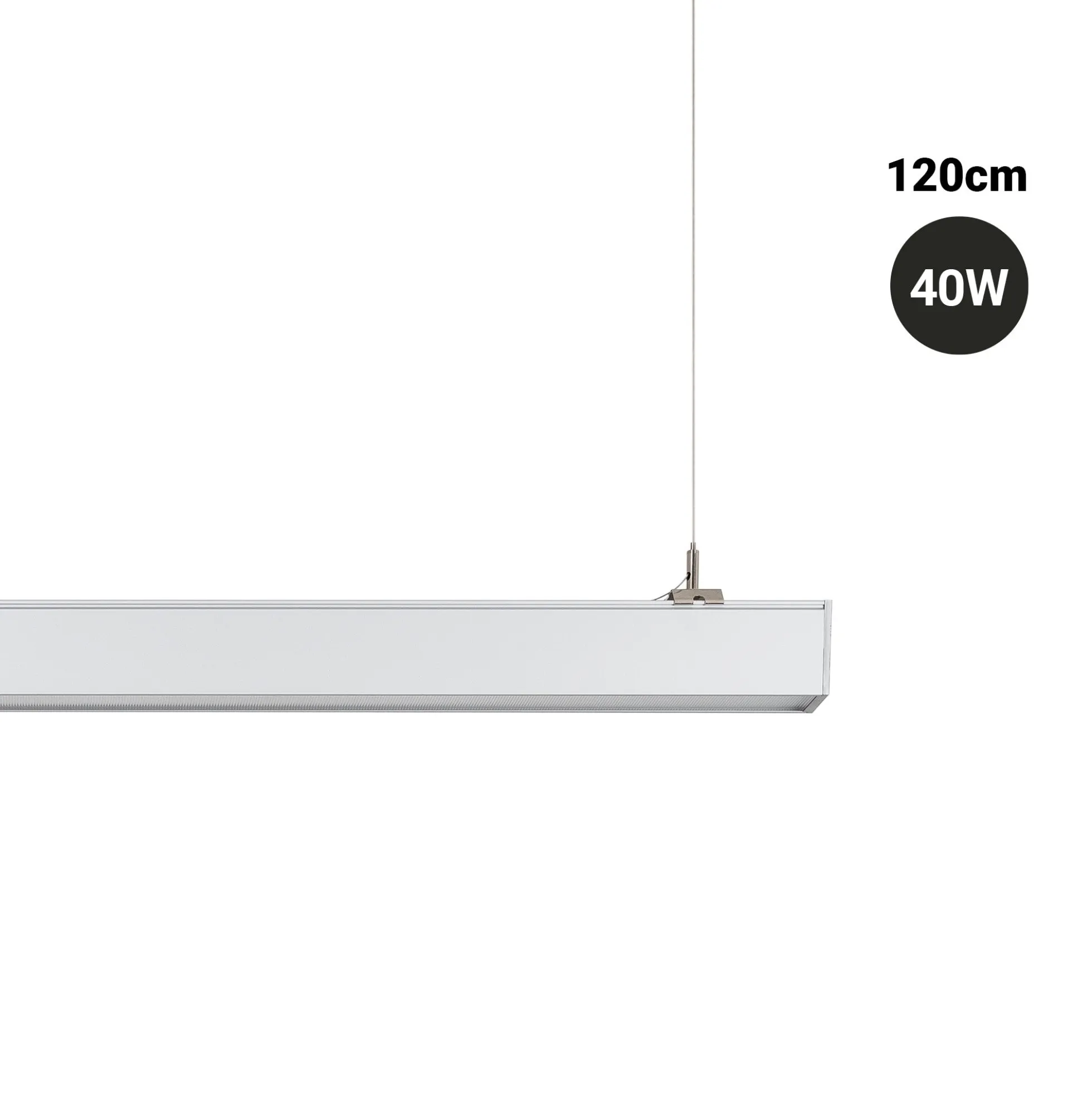Luminaria lineal LED CCT - 40W - Suspensión / superficie - Potencia ajustable - 120cm