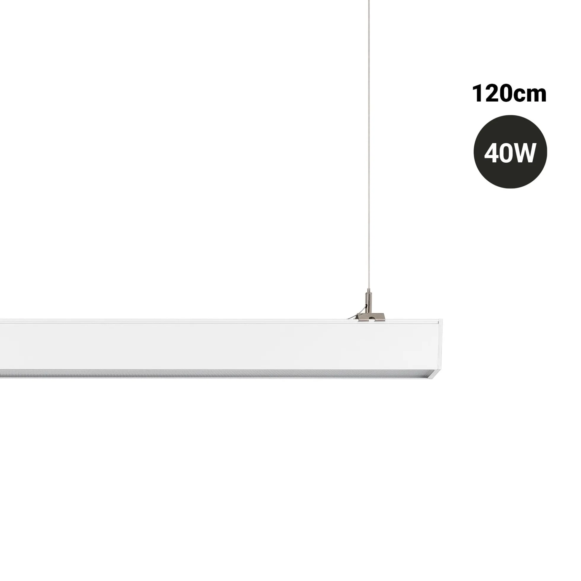Luminaria lineal LED CCT - 40W - Suspensión / superficie - Potencia ajustable - 120cm