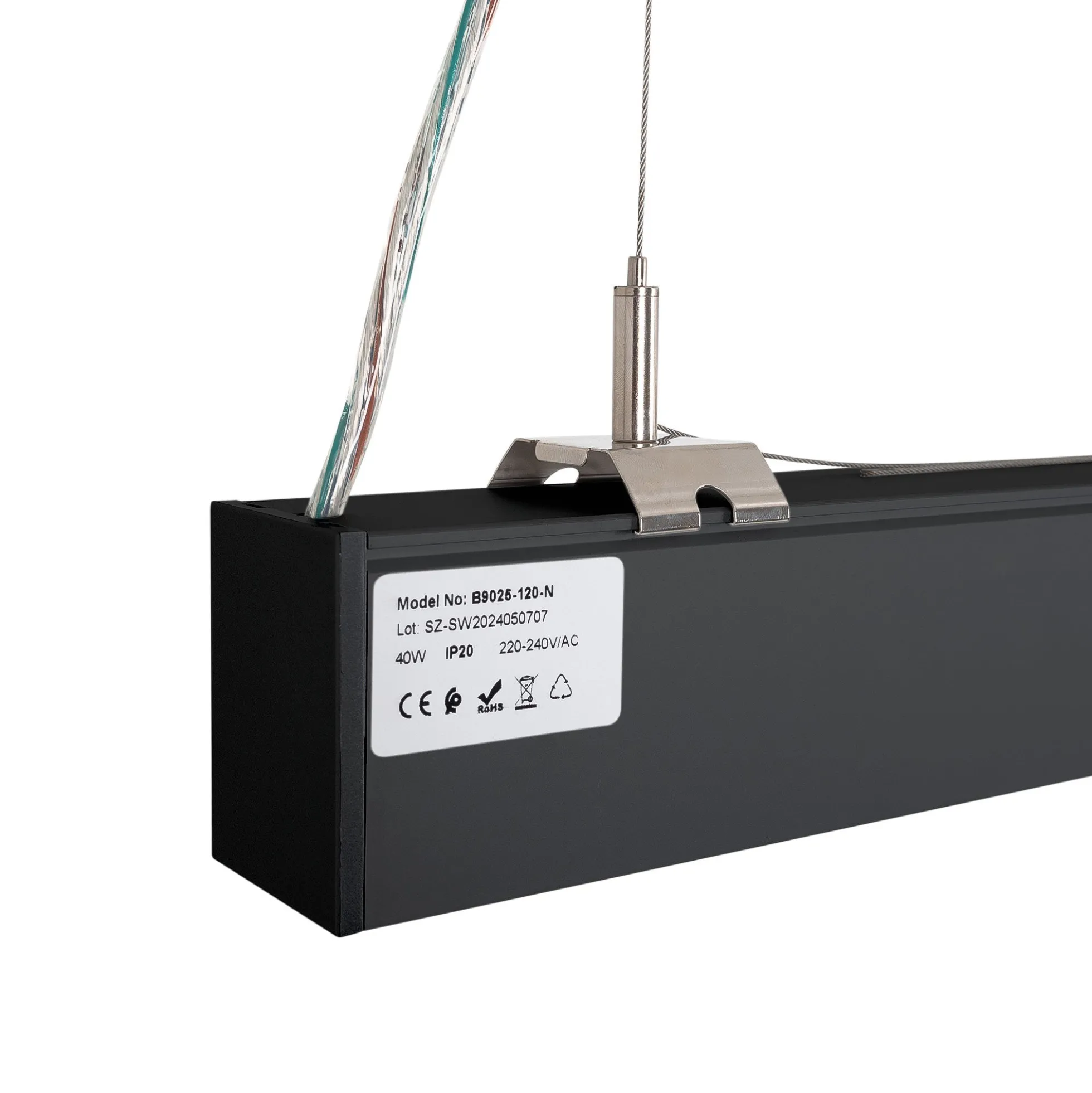 Luminaria lineal LED CCT - 40W - Suspensión / superficie - Potencia ajustable - 120cm
