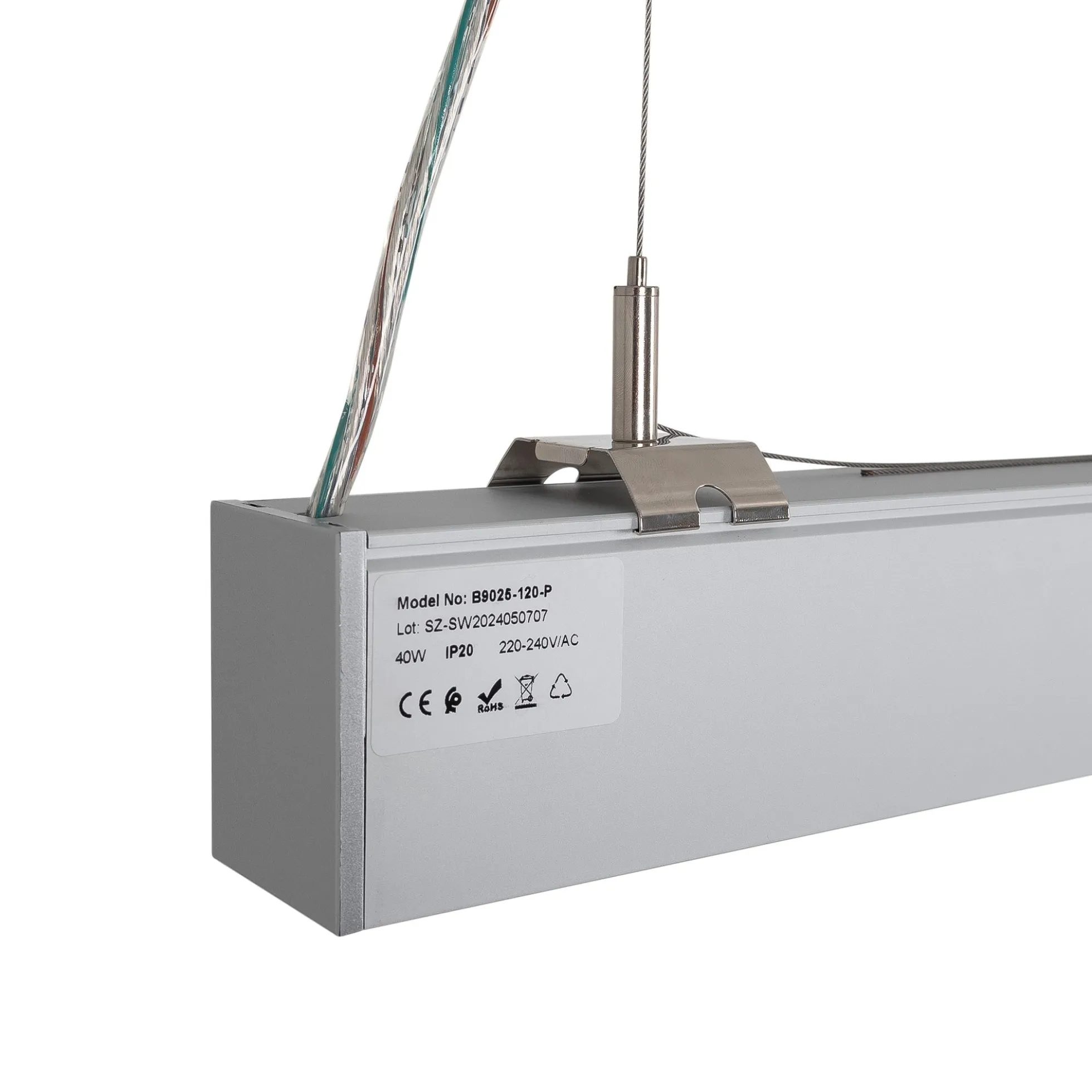 Luminaria lineal LED CCT - 40W - Suspensión / superficie - Potencia ajustable - 120cm