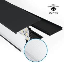Luminaria lineal LED CCT - 40W - Suspensión / superficie - Potencia ajustable - 120cm