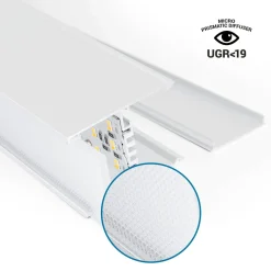 Luminaria lineal LED CCT - 60W - Suspensión / superficie - Potencia ajustable - 180cm