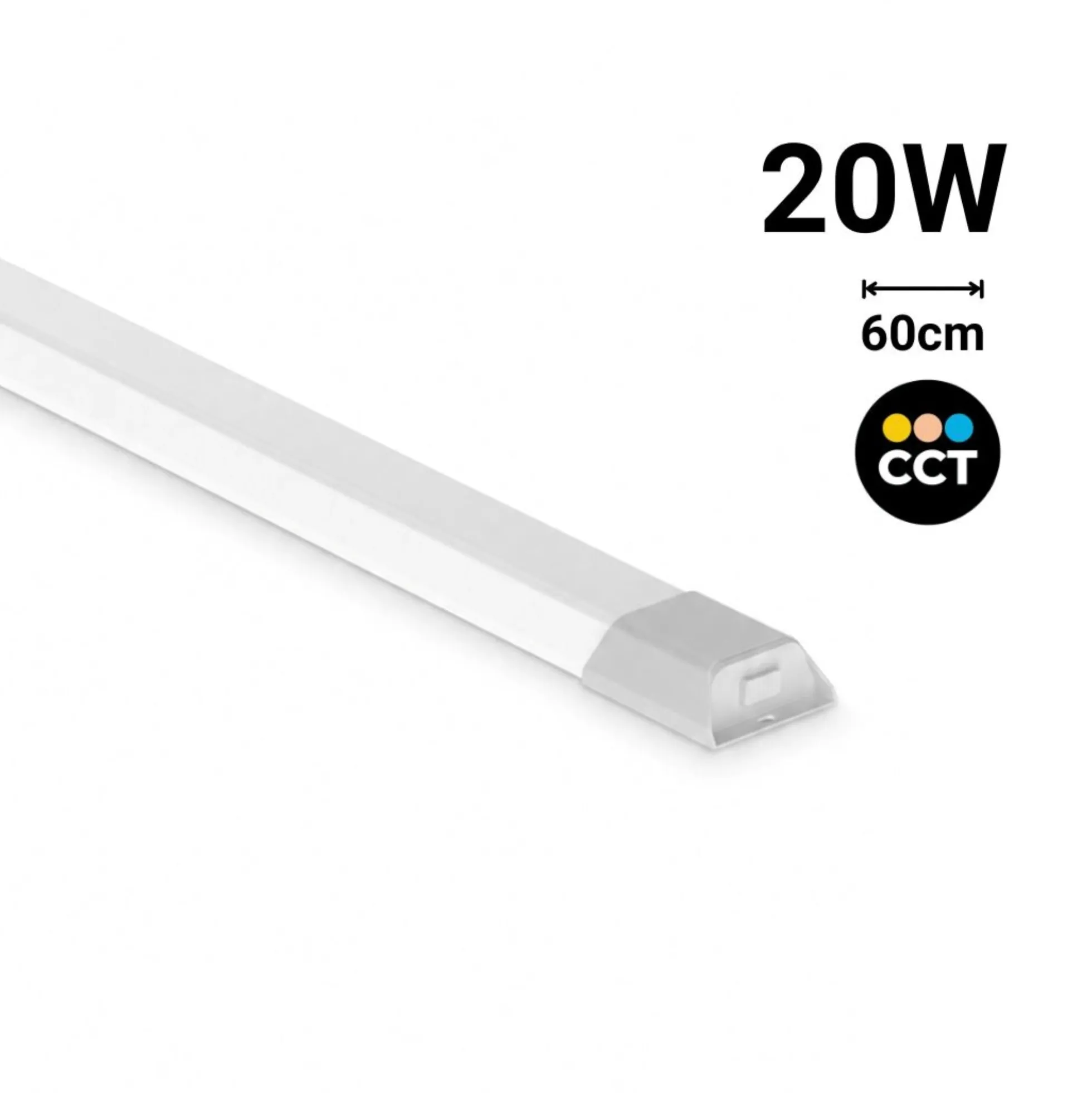 Luminaria lineal LED con caja de empalme - 3CCT - 20W - 60cm
