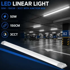 Luminaria lineal LED con caja de empalme - 3CCT - 50W - 150cm
