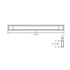 Luminaria lineal LED con caja de empalme - 3CCT - 50W - 150cm