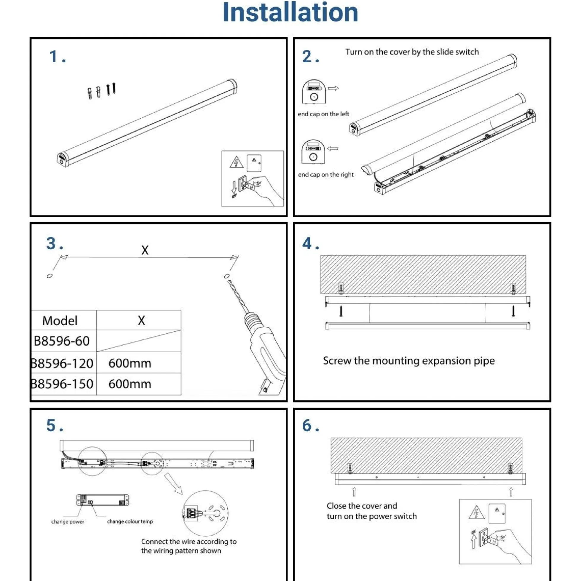 Luminaria lineal LED de alta potencia CCT - 40W - 120cm