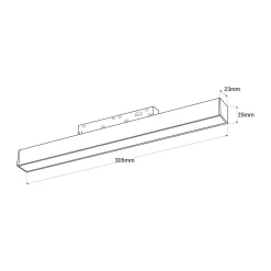 Luminaria lineal LED opal para carril magnético 48V - 10W