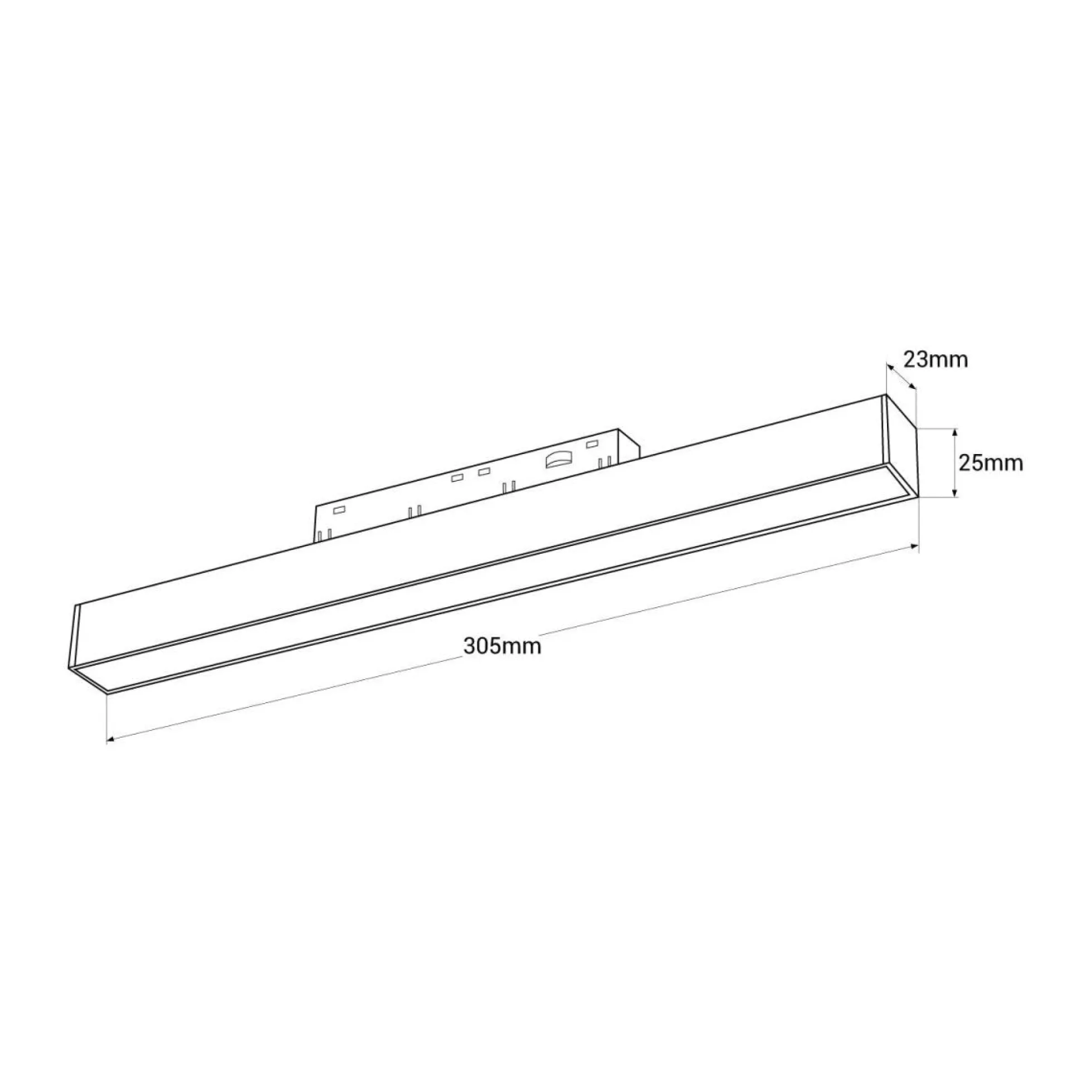 Luminaria lineal LED opal para carril magnético 48V - 10W
