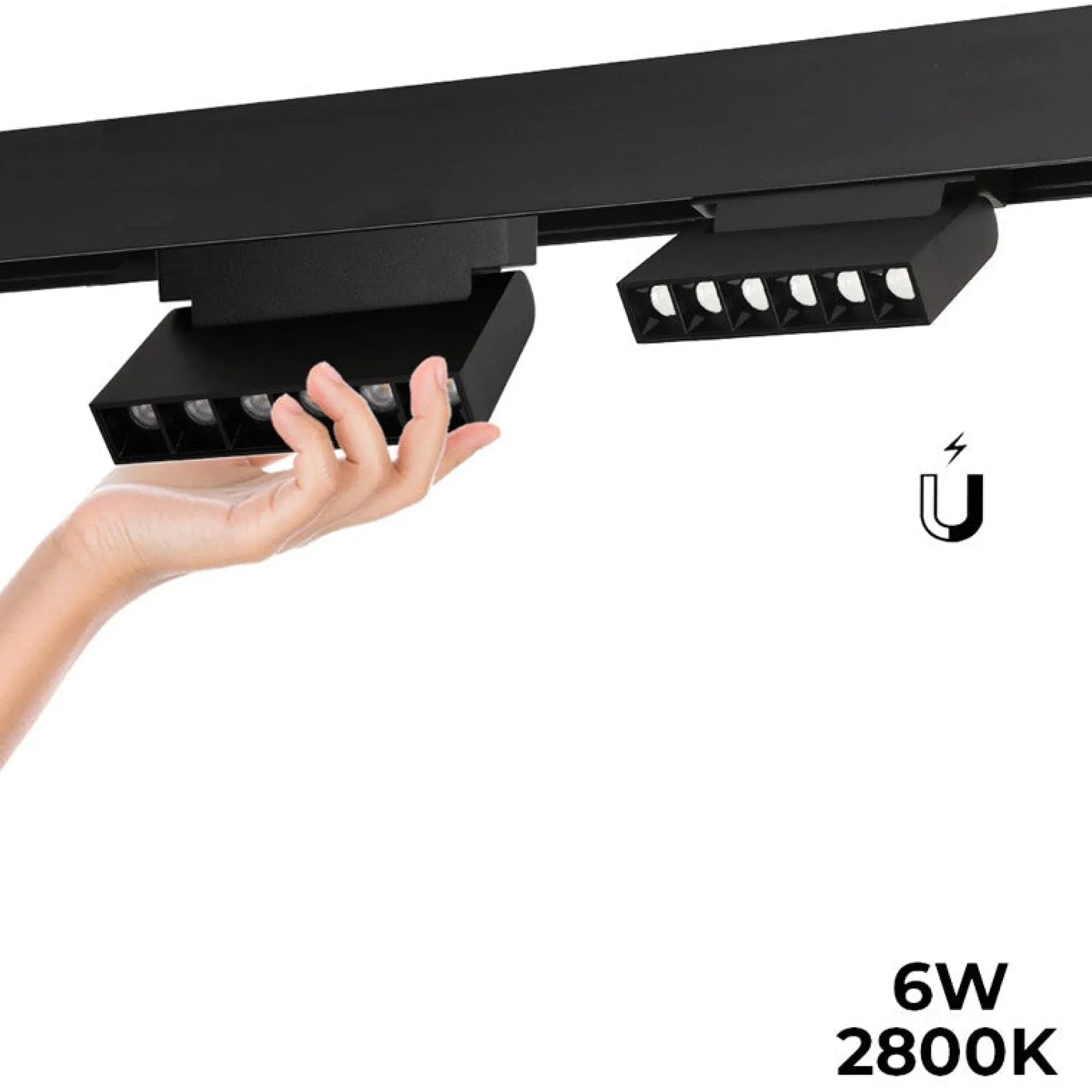 Luminaria lineal LED orientable para carril magnético 48V - 6W - UGR16