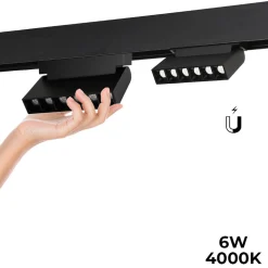 Luminaria lineal LED orientable para carril magnético 48V - 6W - UGR16