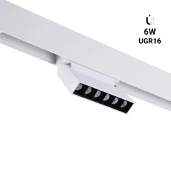 Luminaria lineal LED orientable para carril magnético 48V - 6W - UGR16