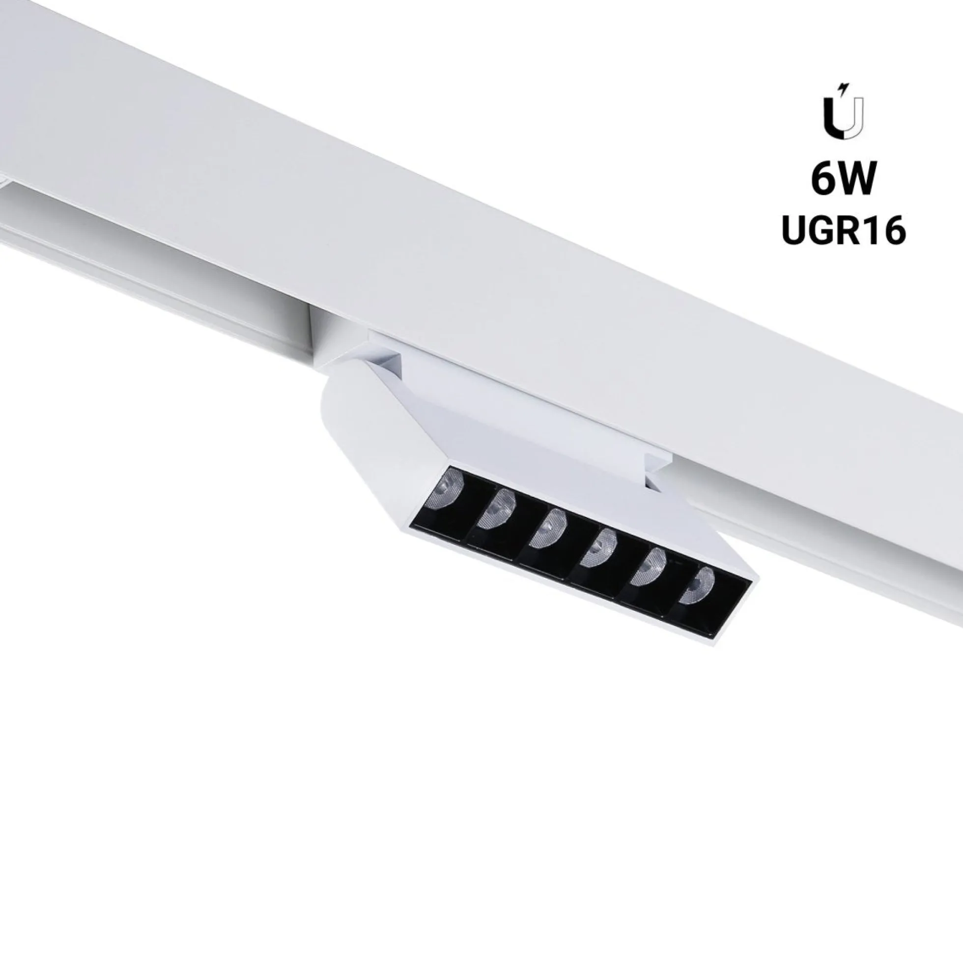 Luminaria lineal LED orientable para carril magnético 48V - 6W - UGR16