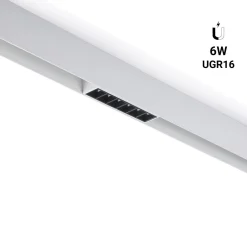 Luminaria lineal LED para carril magnético 48V - 6W - UGR 16