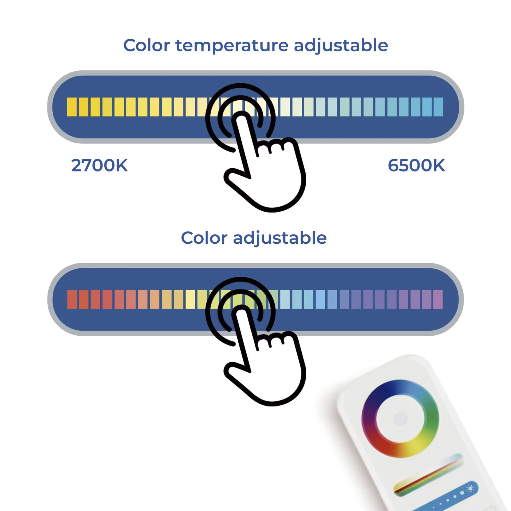 Luminaria lineal opal para carril magnético RGB + CCT - 12W - Mi Light - Blanco