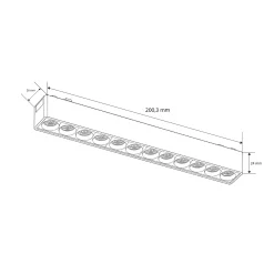 Luminaria lineal para carril magnético - 12W - 26mm - CCT + SMART - UGR18 - 48V