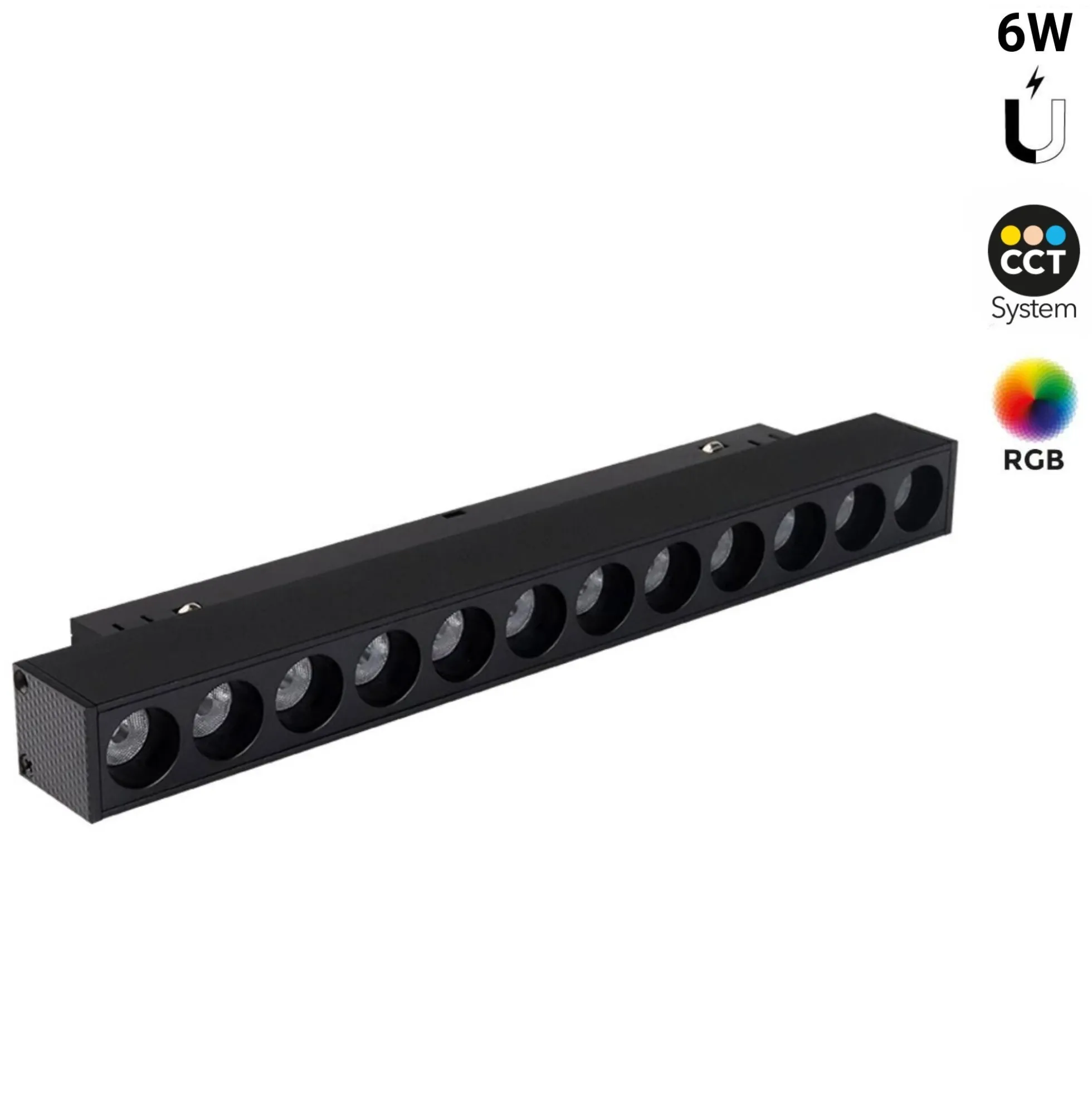 Luminaria lineal para carril magnético RGB + CCT - 6W - UGR18 - Mi Light