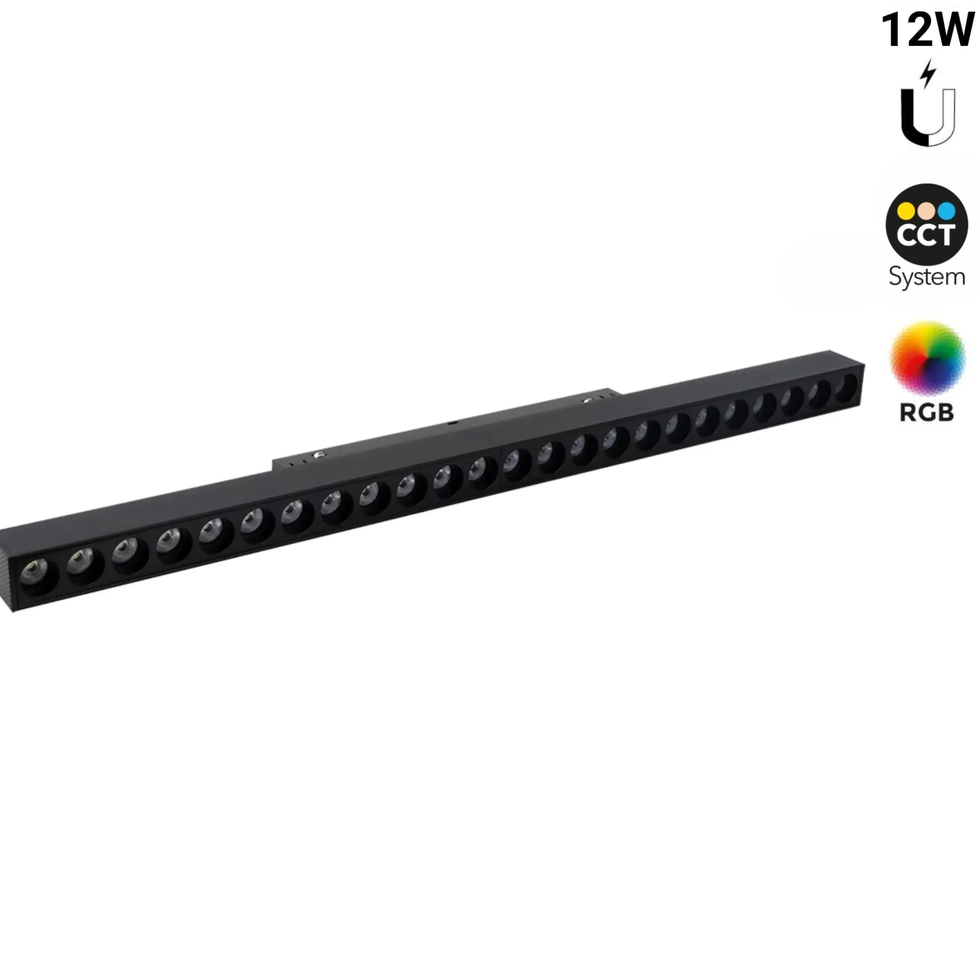 Luminaria lineal para carril magnético RGB + CCT - 12W - UGR18 - Mi Light