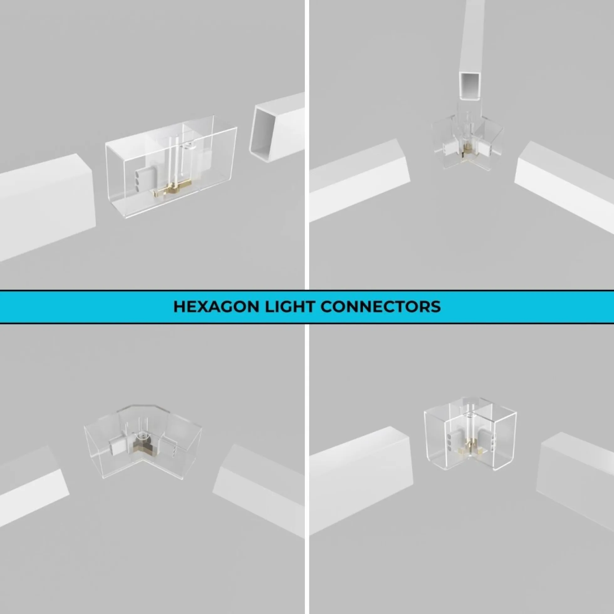 Luminaria lineal para hexágono - RGB IC - 120 cm