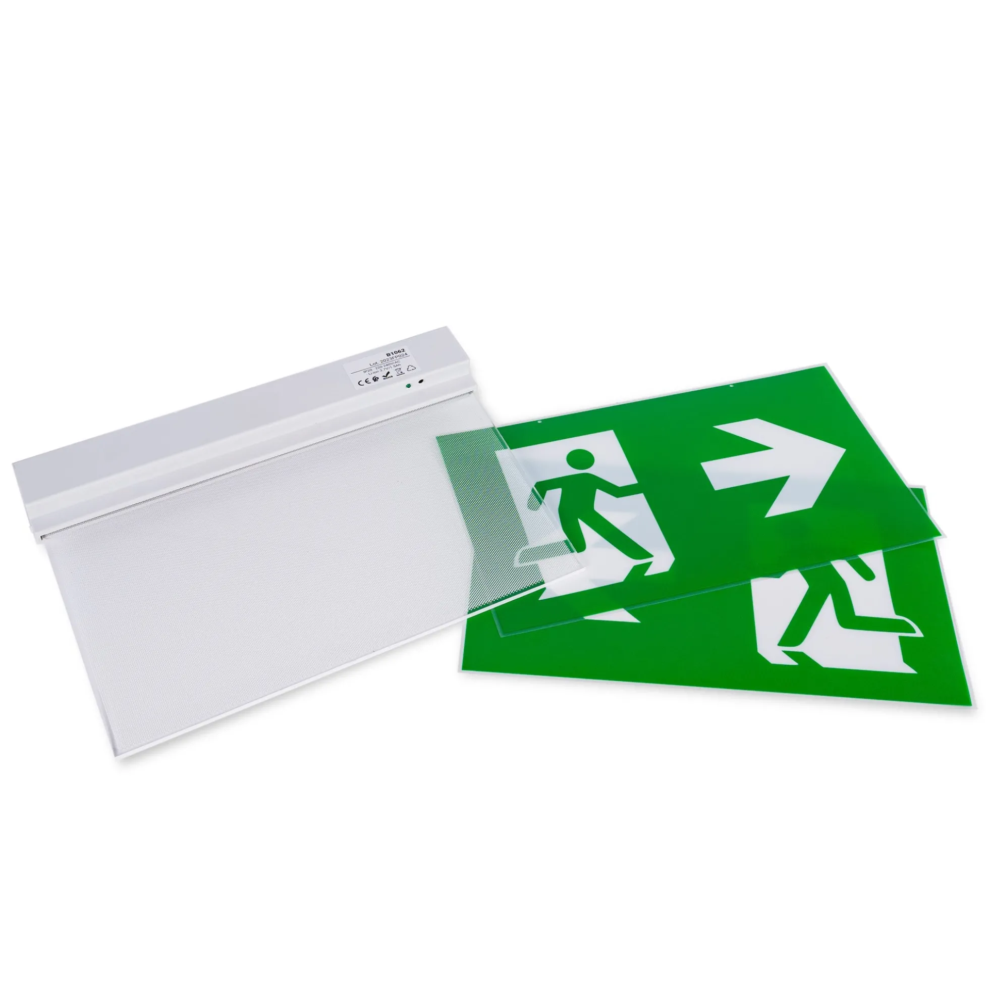 Luz de emergencia permanente con pictograma "Salida lateral" - Empotrable