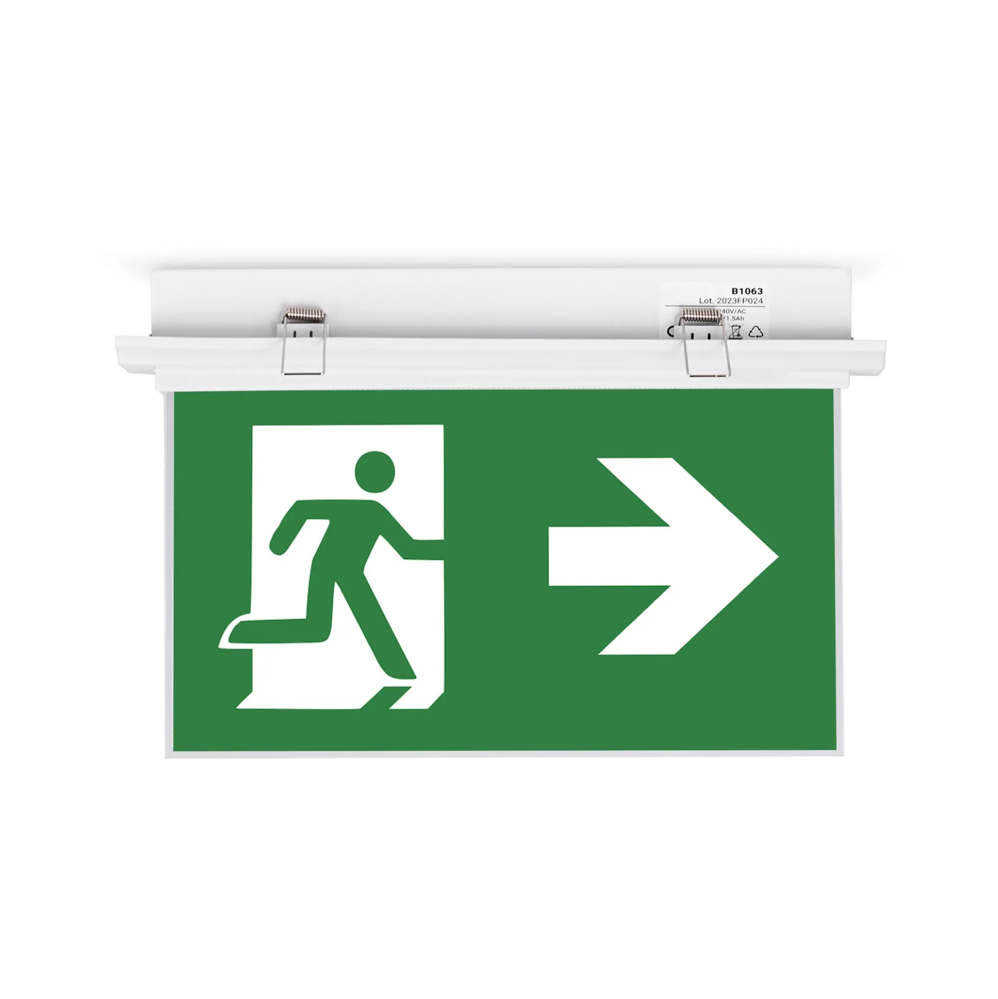 Luz de emergencia permanente con pictograma "Salida lateral" - Empotrable