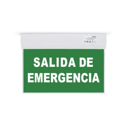 Luz de emergencia permanente con cartel