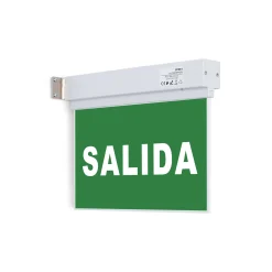 Luz de emergencia permanente con cartel
