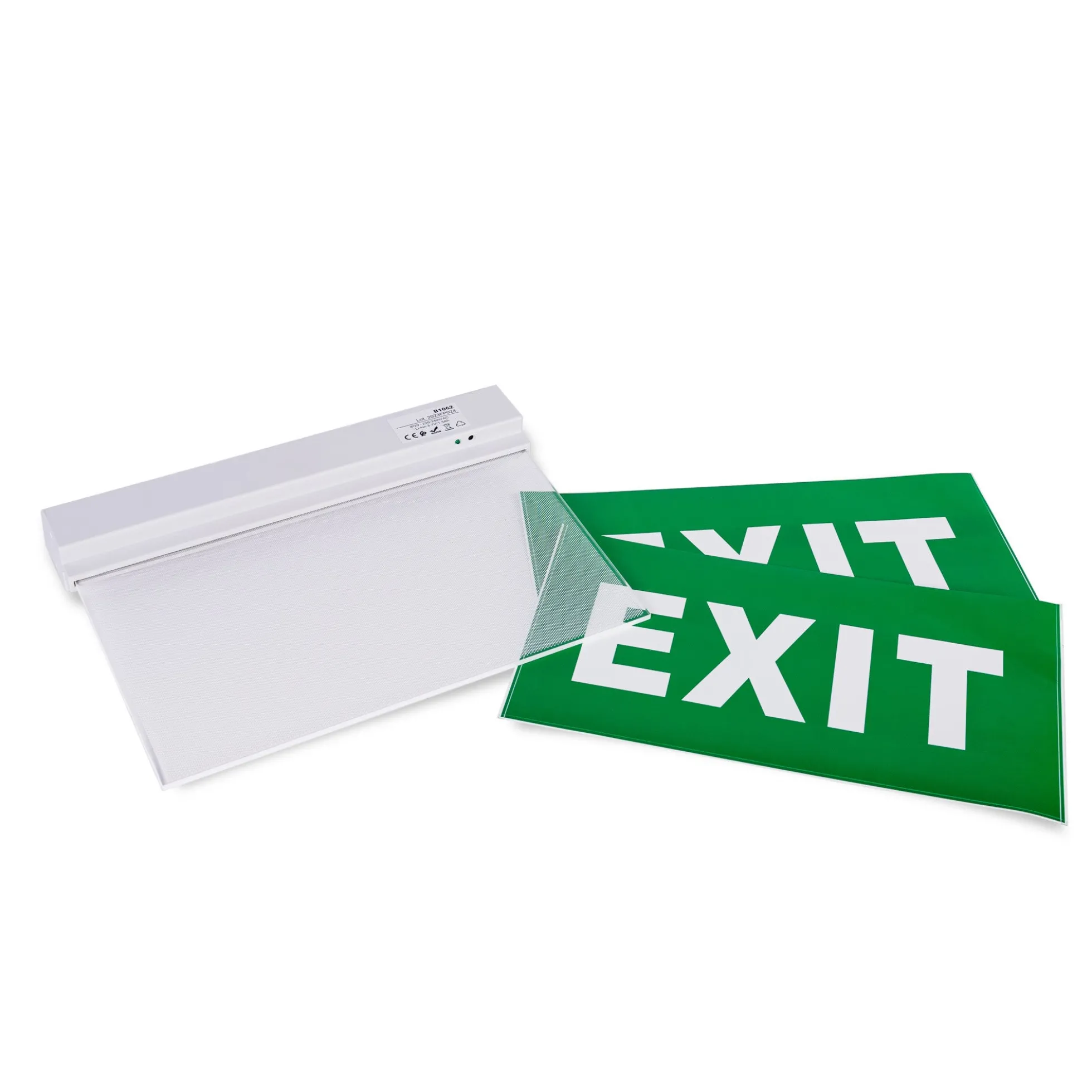 Luz de emergencia permanente con cartel "Exit" - Empotrable