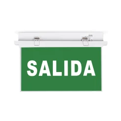 Luz de emergencia permanente con cartel 