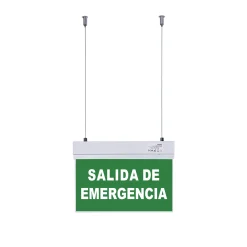 Luz de emergencia permanente con cartel