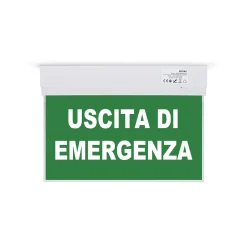 Luz de emergencia permanente con cartel