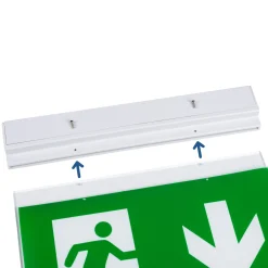 Luz de emergencia permanente con cartel 