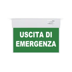 Luz de emergencia permanente con cartel 