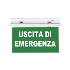 Luz de emergencia permanente con cartel 