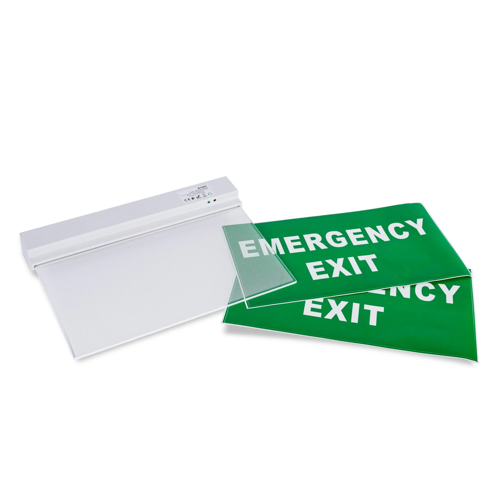 Luz de emergencia permanente con cartel "Emergency Exit" - Empotrable