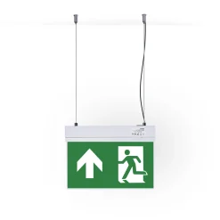 Luz de emergencia permanente con pictograma "Salida arriba" - Suspensión