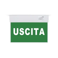 Luz de emergencia permanente con cartel