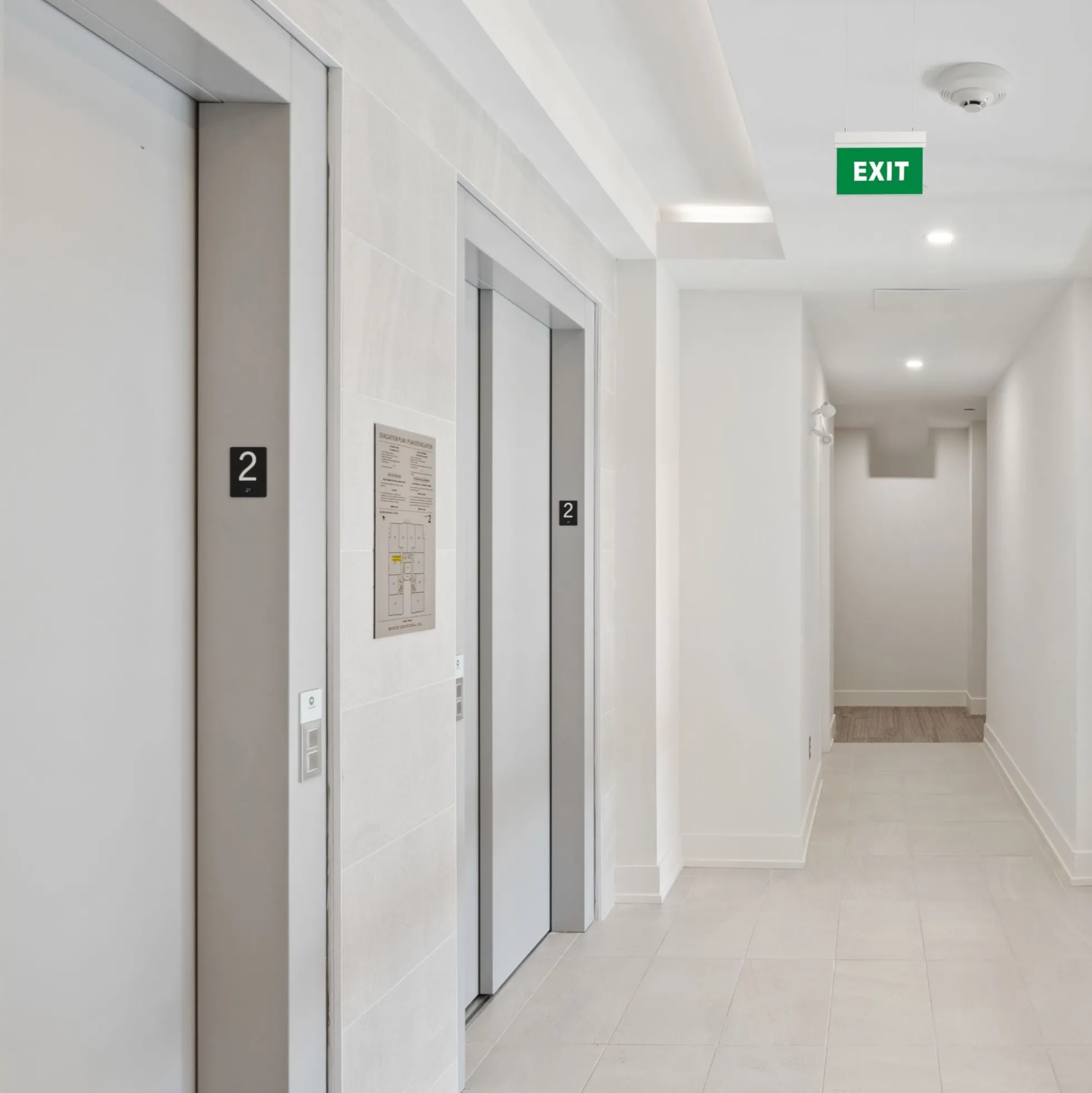 Luz de emergencia permanente con cartel "Exit" - Suspensión