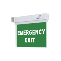 Luz de emergencia permanente con cartel