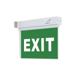 Luz de emergencia permanente con cartel