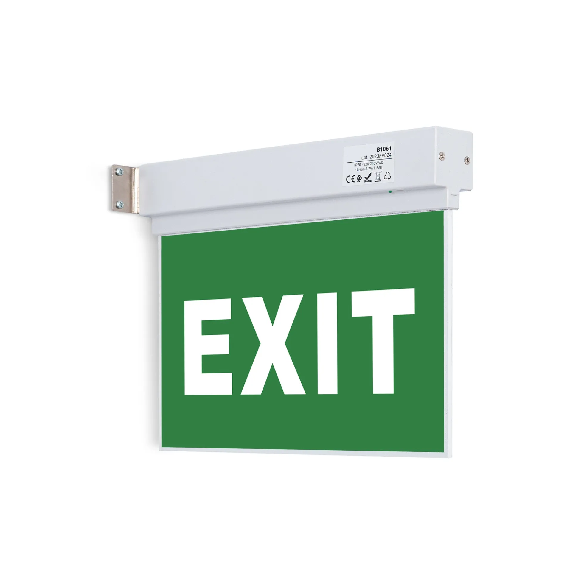 Luz de emergencia permanente con cartel "Exit"