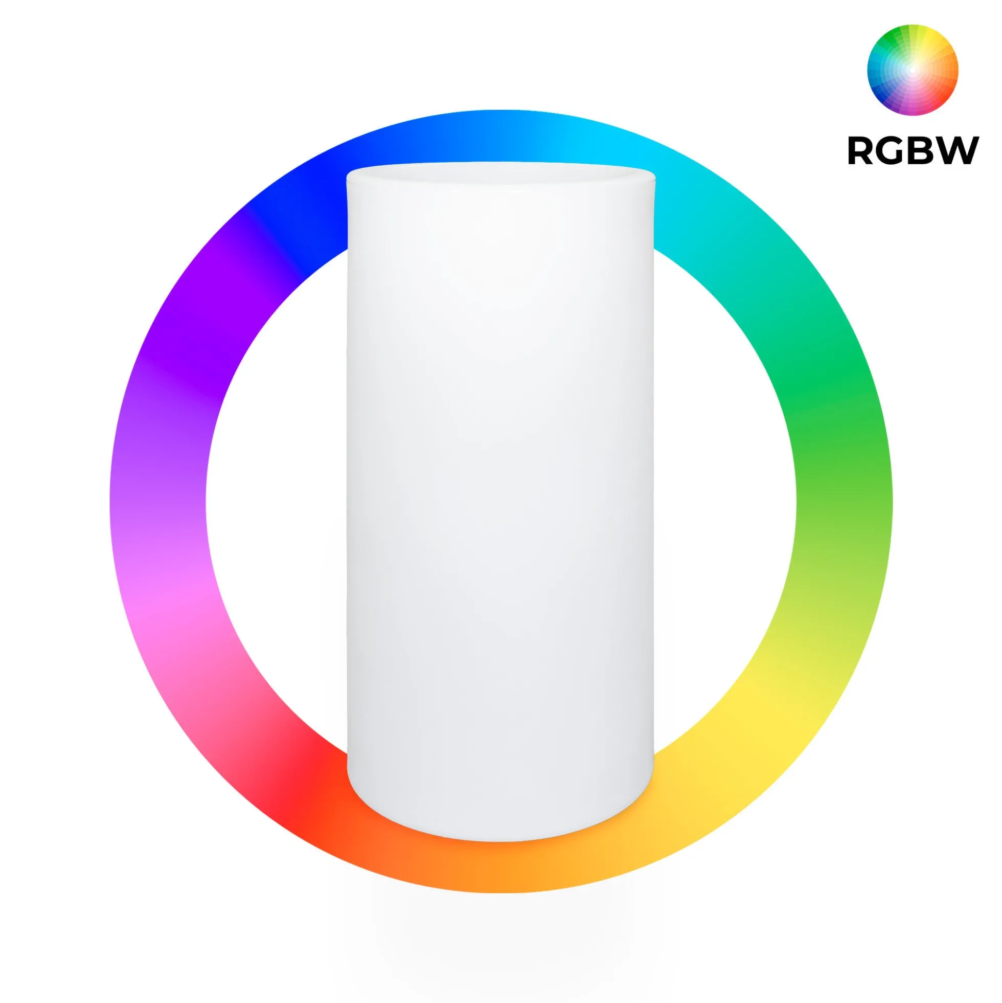 Macetero cilíndrico LED RGBW - 5W - 80 x Ø 40cm - Recargable