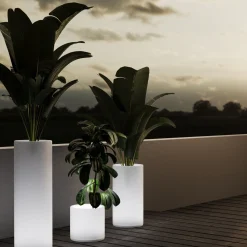 Macetero cilíndrico LED RGBW - 5W - 80 x Ø 40cm - Recargable