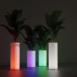 Macetero cilíndrico LED RGBW - 7W - 115 x Ø 40cm - Recargable