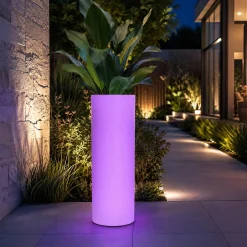 Macetero cilíndrico LED RGBW - 7W - 115 x Ø 40cm - Recargable